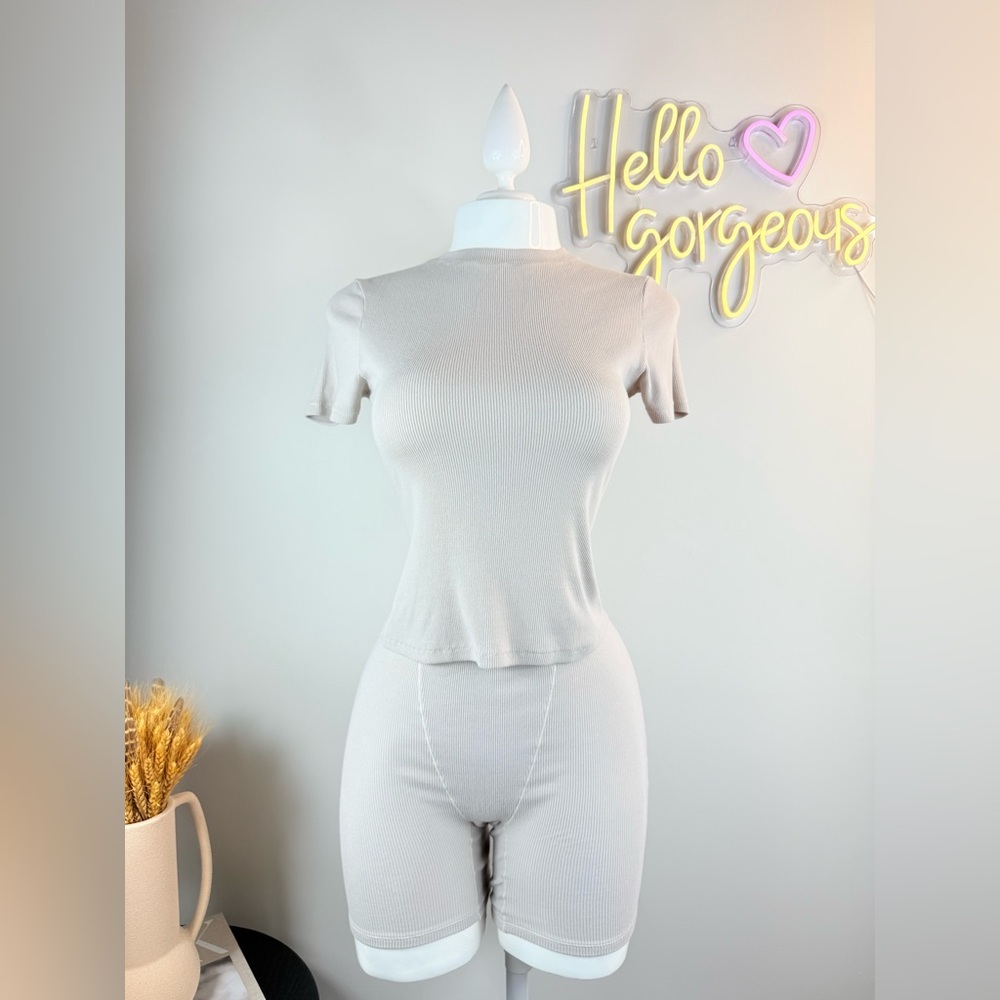 SKIMS Cotton Rib BOXER AND T-shirt